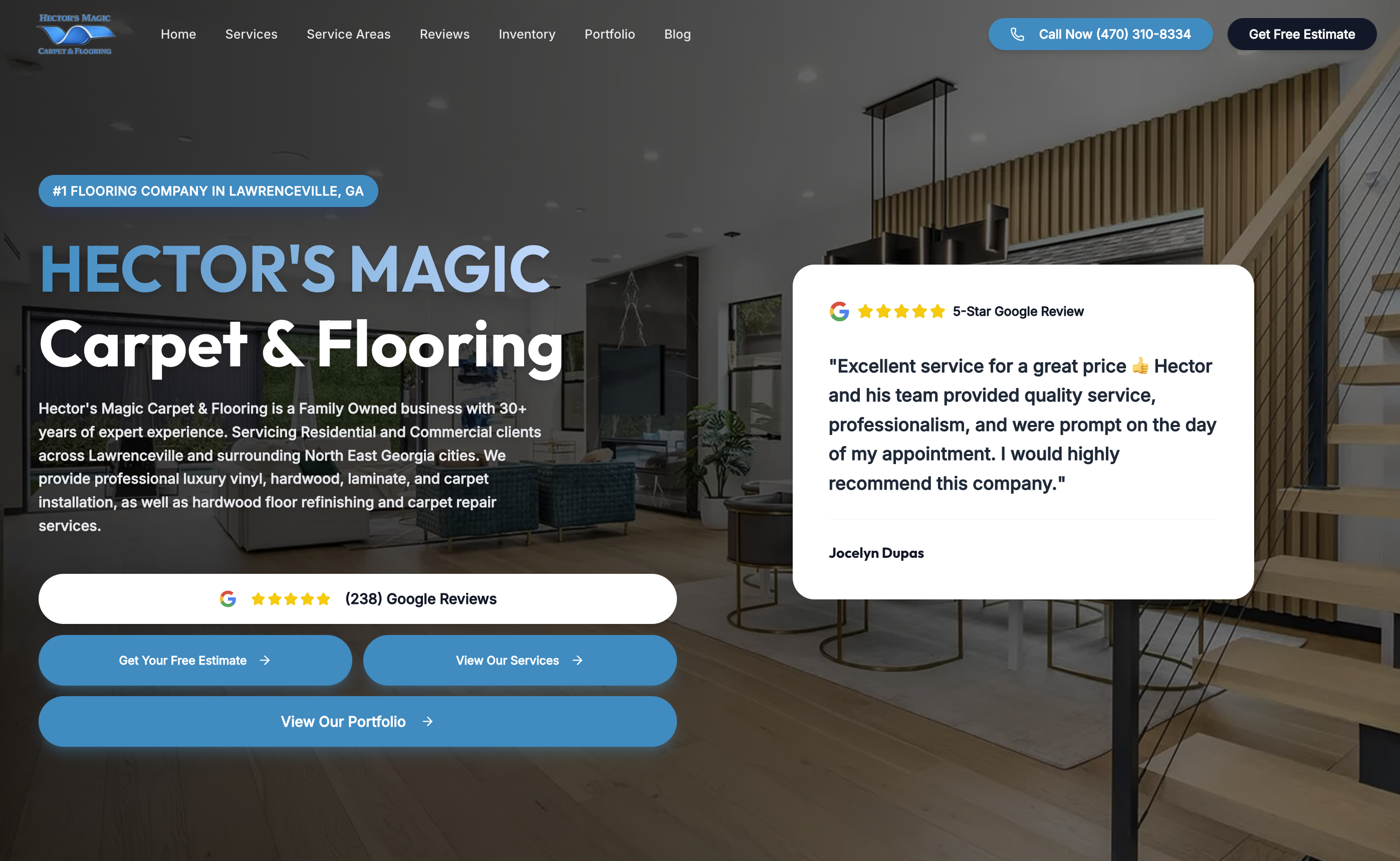Hector's Magic Carpet & Flooring website