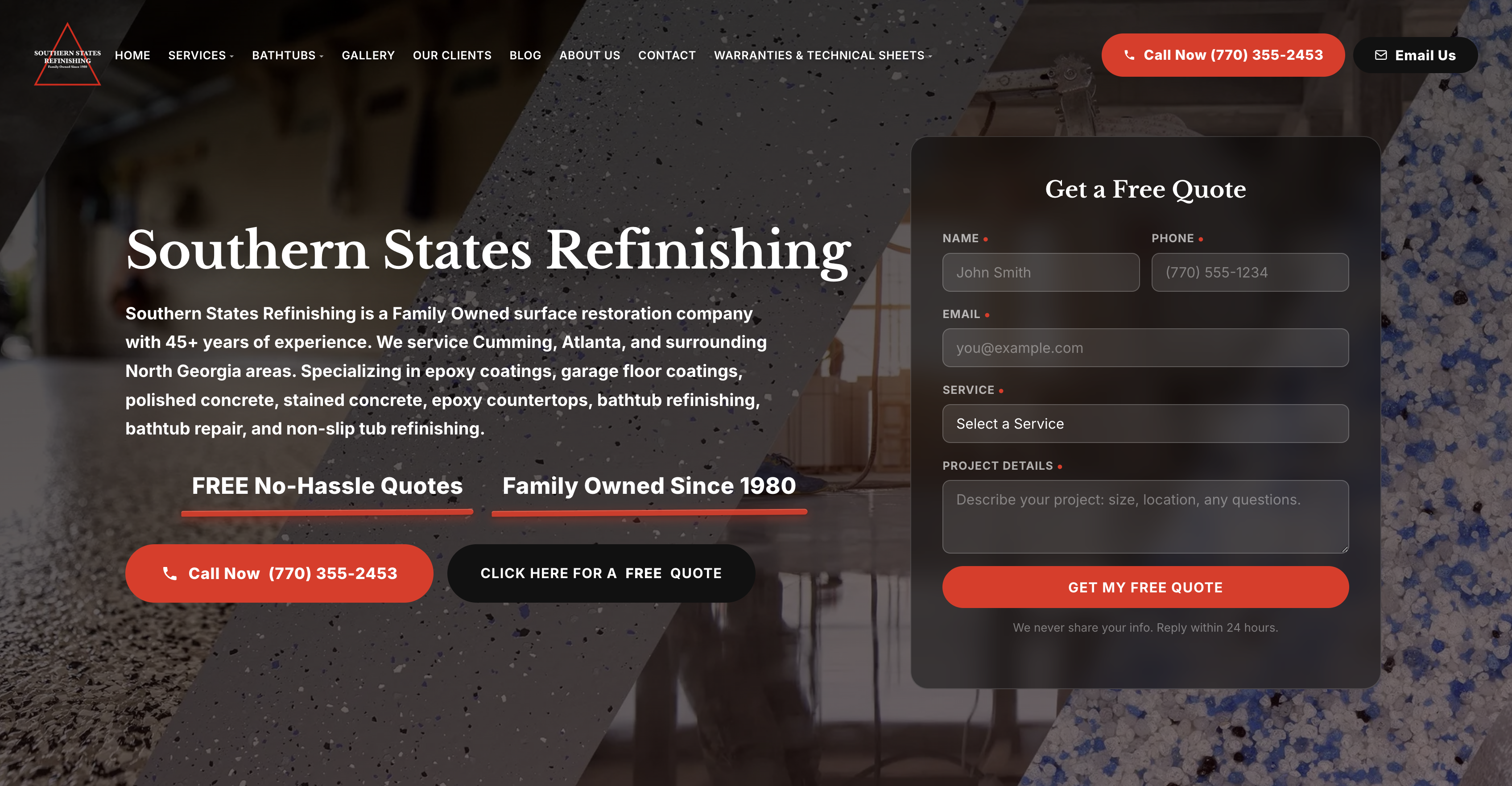 Southern States Refinishing website
